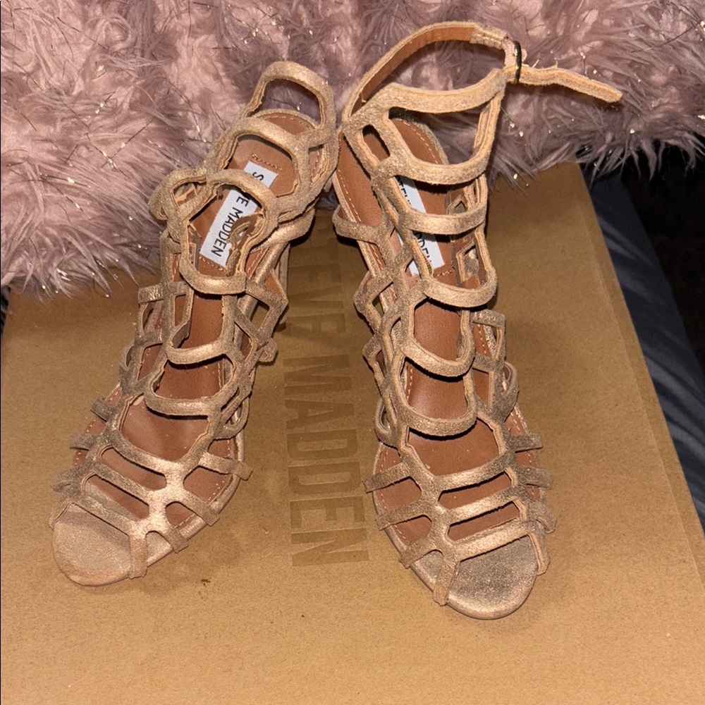 Steve Madden Women's Tan Strappy Heels